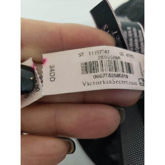 Victoria's Secret NWT Bustier Corset Top 34DD Black Floral Strappy Lace Trim - Picture 11 of 16